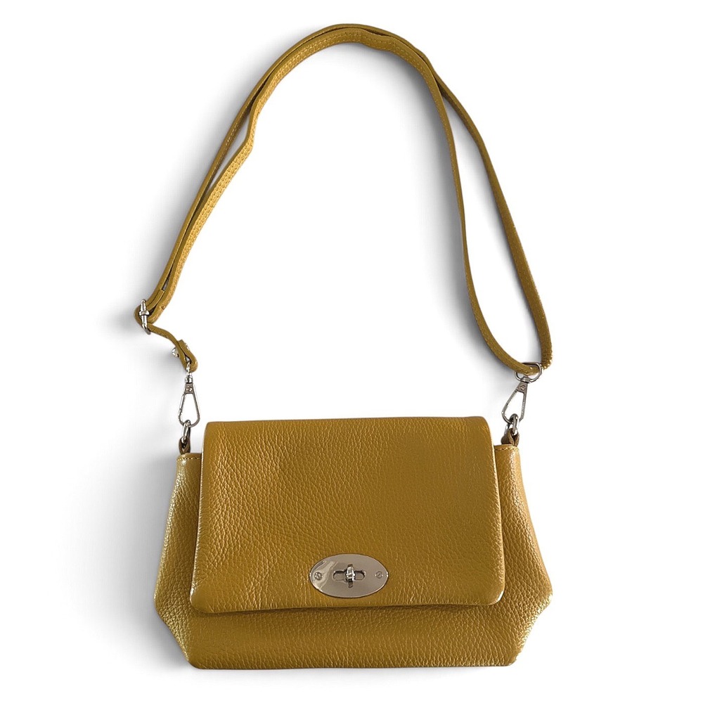 Genuine Italian Leather Pebbled Crossbody Bag